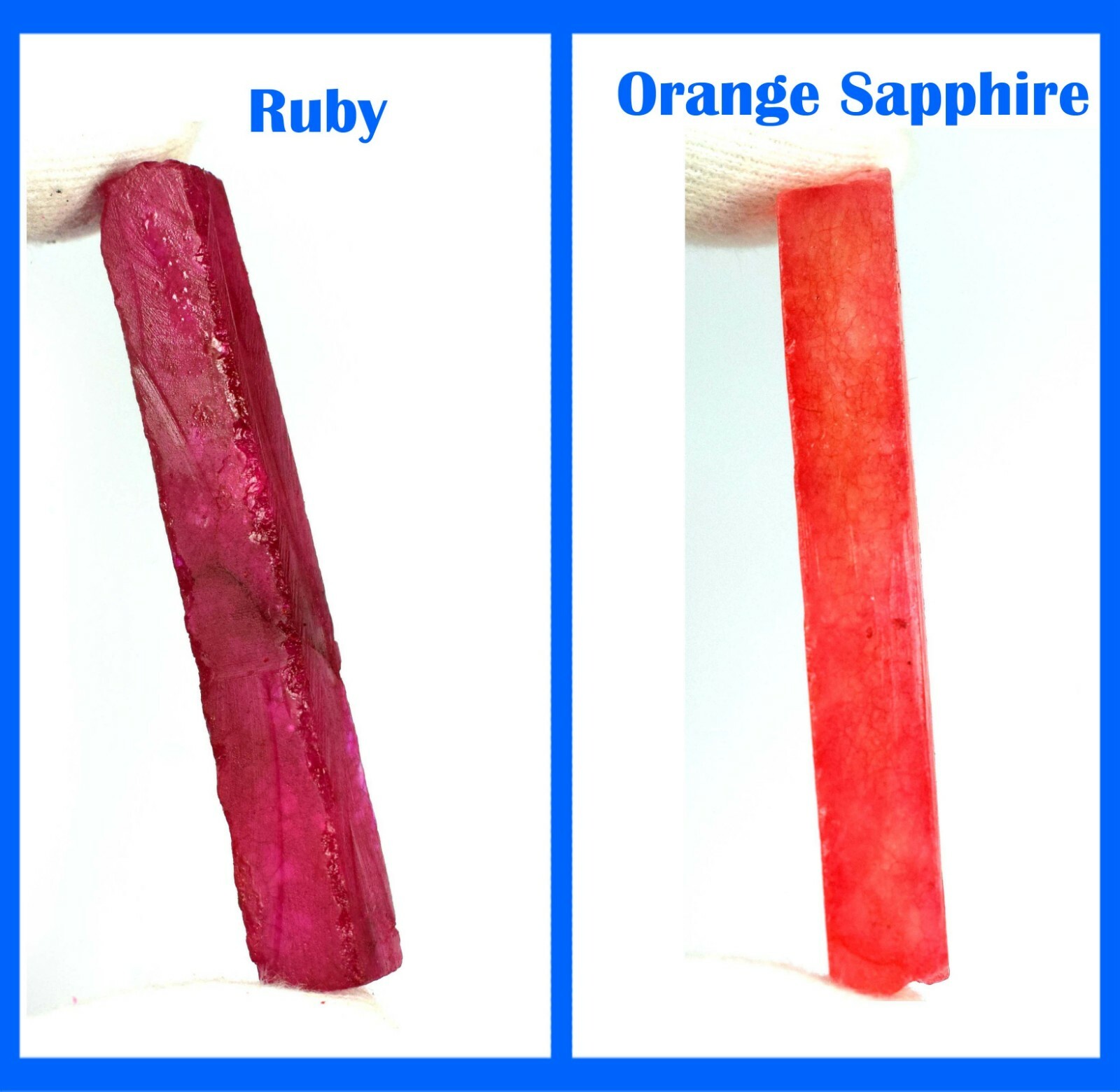 120 Ct Natural Ruby & Orange Sapphire Gemstone Slice Rough Pair SQ142 Best Offer