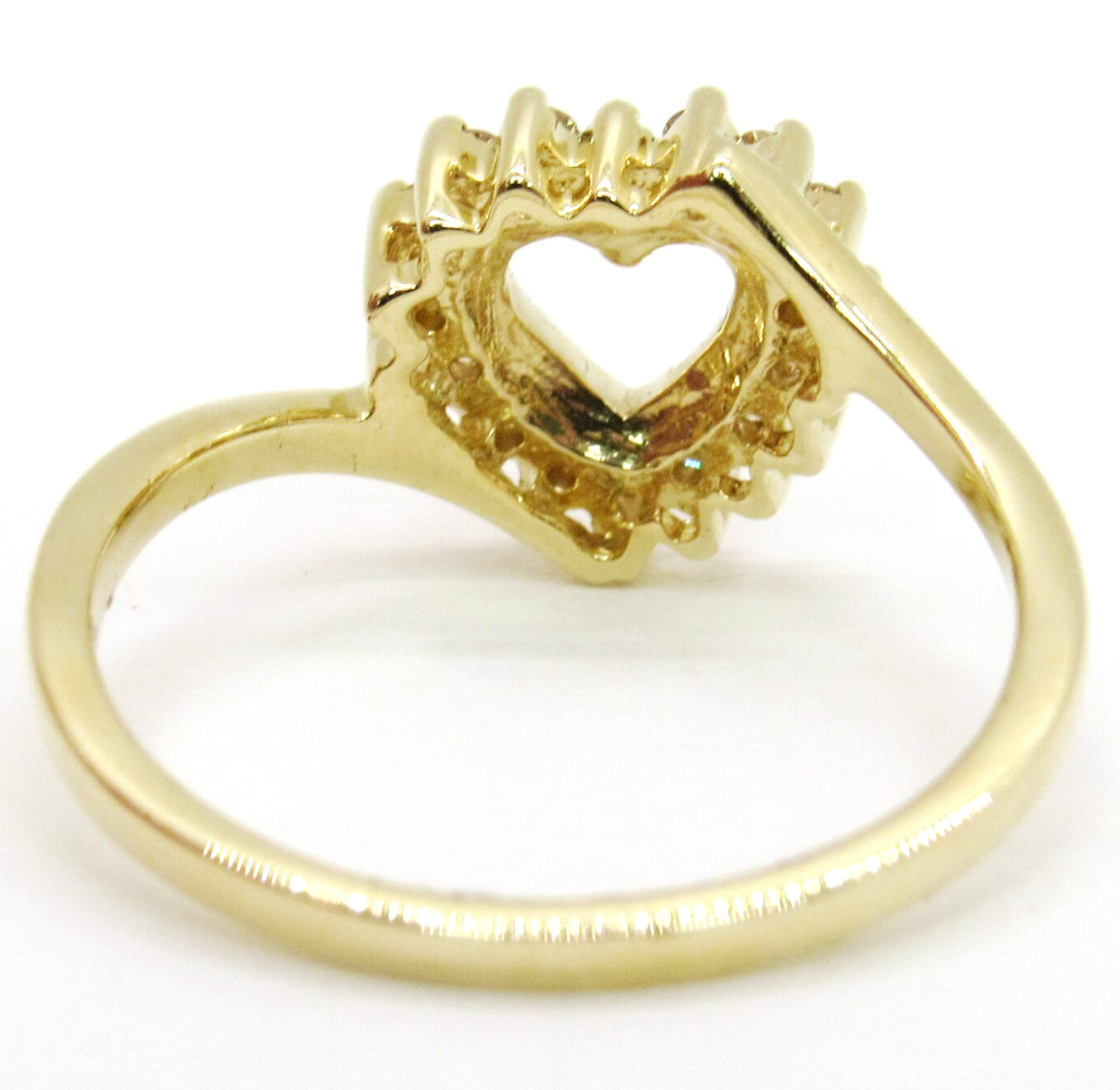14k Yellow Gold Diamond Open Heart Right Hand Love Lovers Ring Size 7 V-DAY GIFT