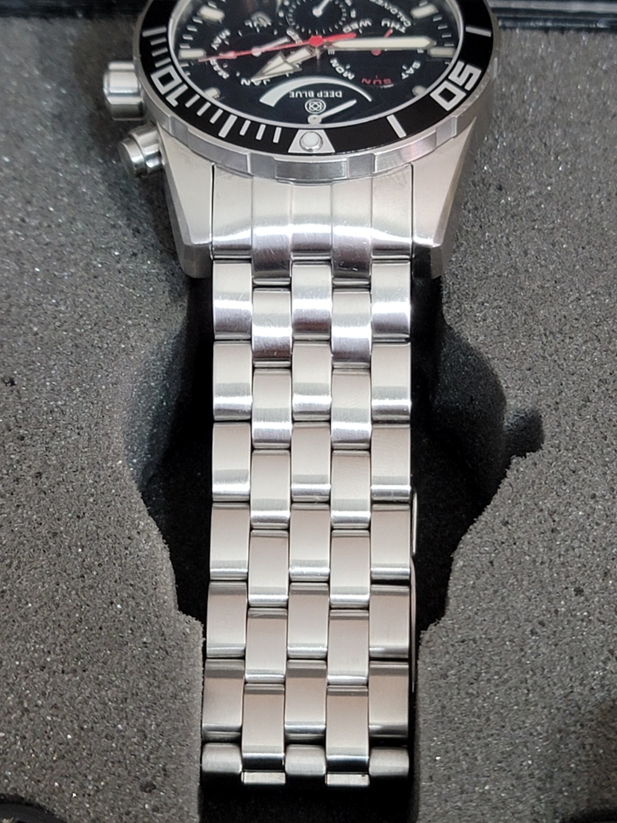 Deep Blue Cal Diver Black Dial 46mm Miyota 9100 Automatic With Sapphire Crystal