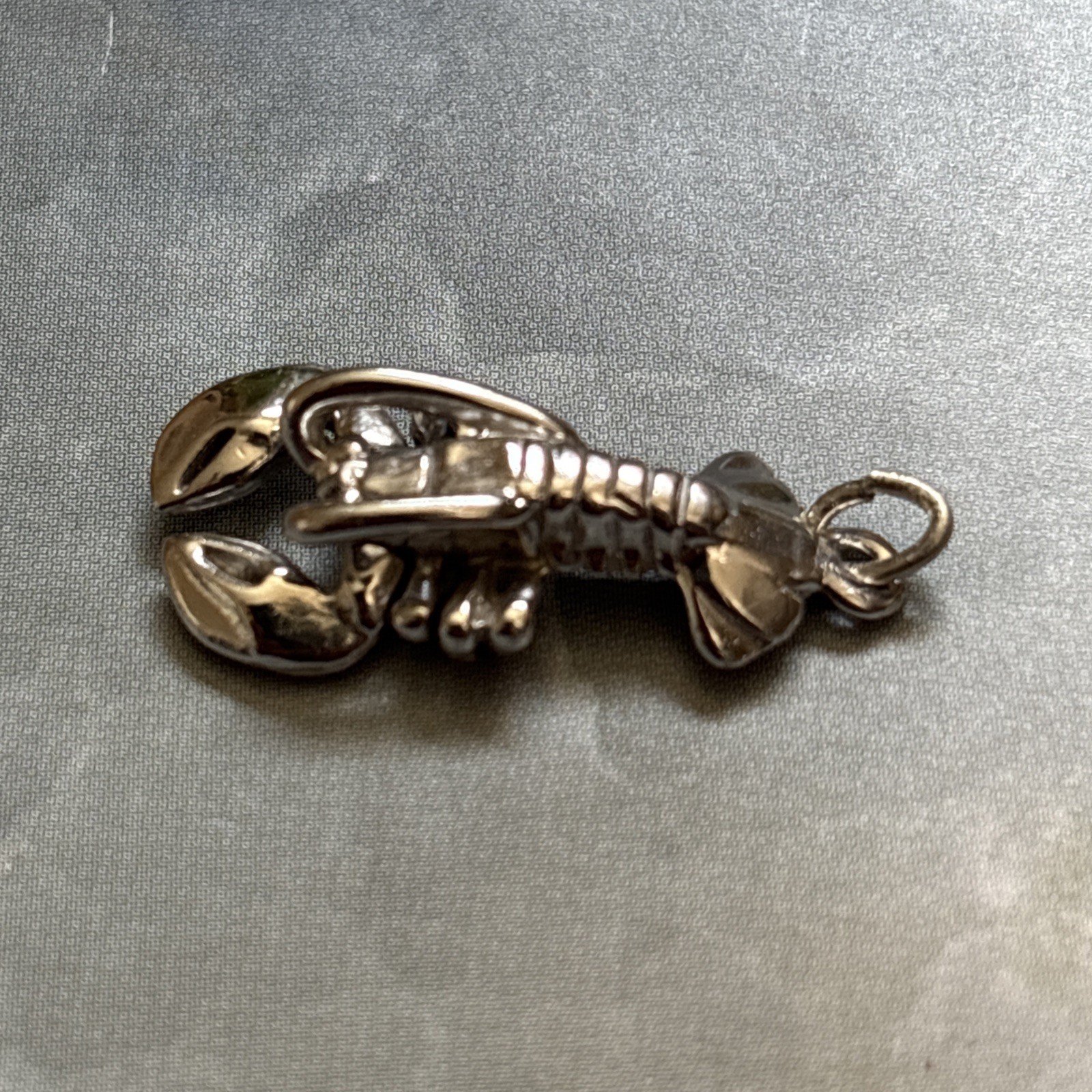 Lobster Crawfish Crayfish Movable Claws 925 Solid Sterling Silver Charm Pendant