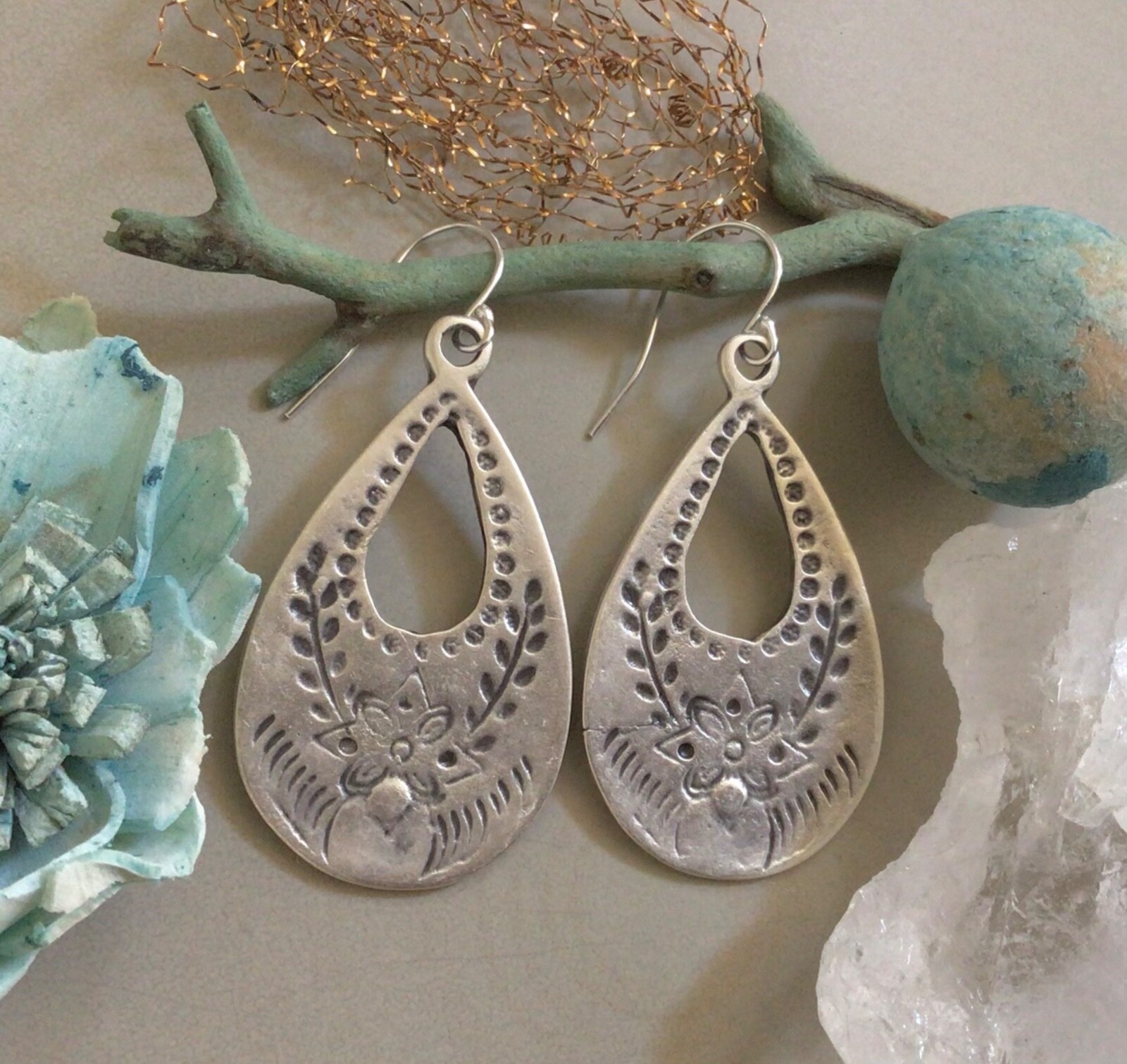 Artisan Jewelry Sterling Silver Sundance Charm Earrings