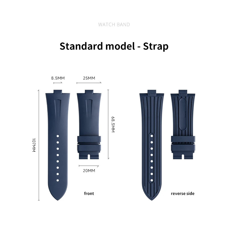 FKM Rubber Watch Strap Fits Vacheron Constantin Overseas 4500V 5500V 7900V 47040