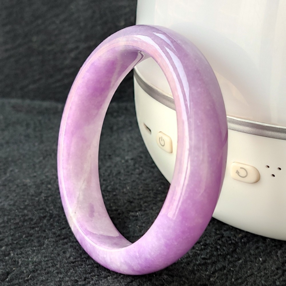 Certified Grade A Lavender 57-58mm Natural Burma Jade jadeite Bangle Bracelet
