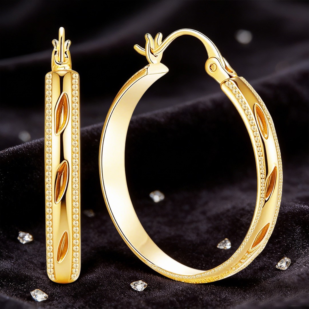 14k Gold Hoop Earrings Large Chunky Hoop Earring Women Hoops Earring 20/25/30MM