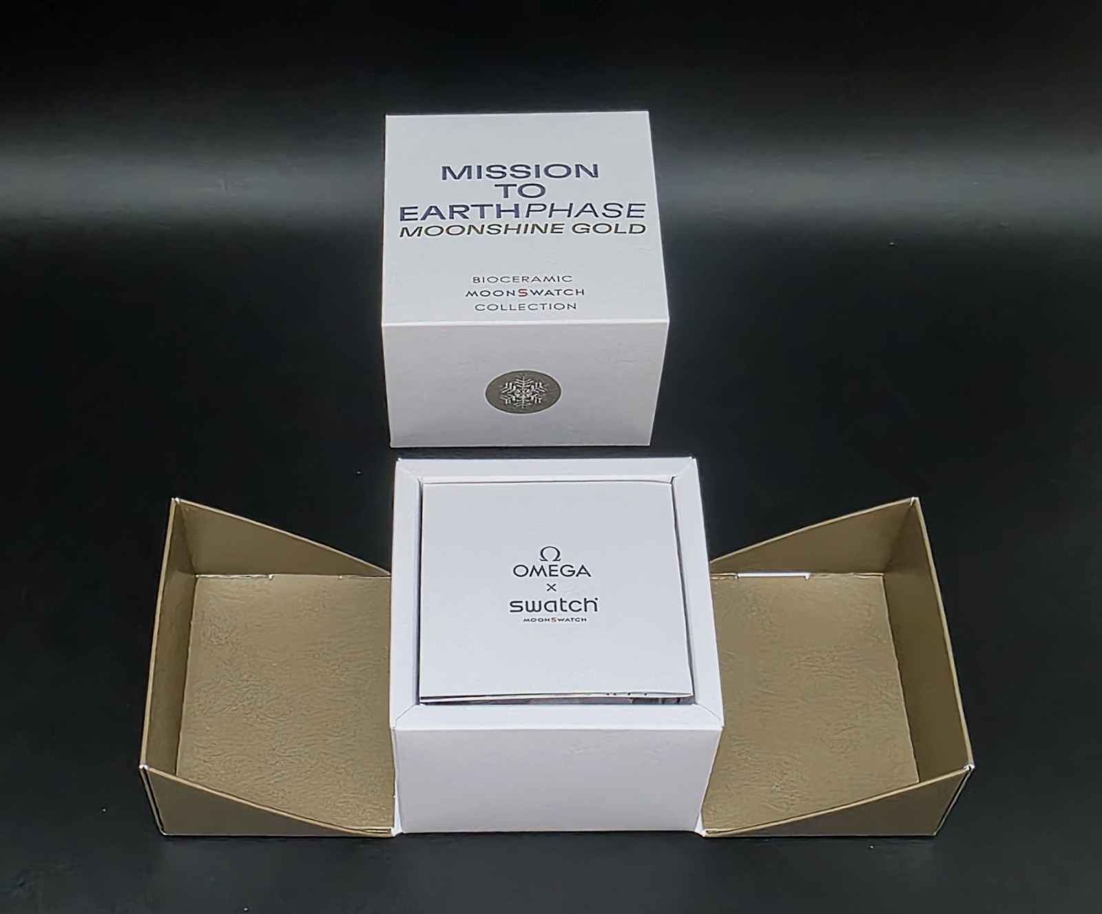GENUINE OMEGA SWATCH MISSION TO EARTHPHASE MOONSHINE GOLD COLLECTION