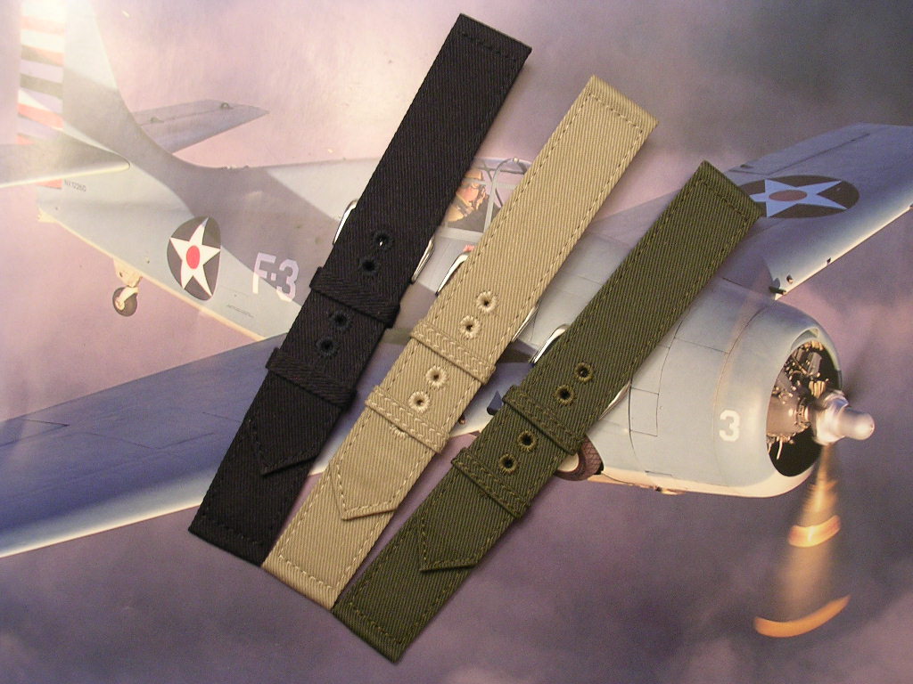 NATO® 2pc WWII Canvas Military army MoD watchband OEM Combat strap IW SUISSE USA