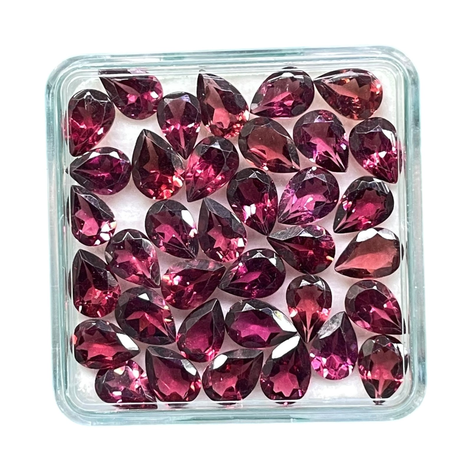 20 Pcs Natural Rhodolite Garnet 7x5mm Pear Cut Loose Untreated Gemstones