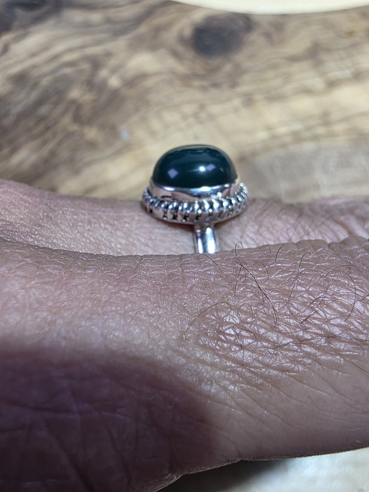 Handmade Green Chalcedony Sterling Silver Ring Size 7.25 | 3.9g Gemstone Ring