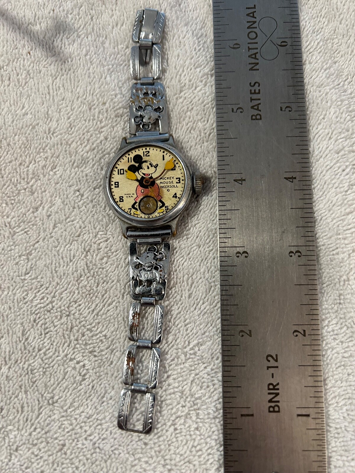 Vintage 1934 Ingersoll Mickey Mouse Wrist Watch Works