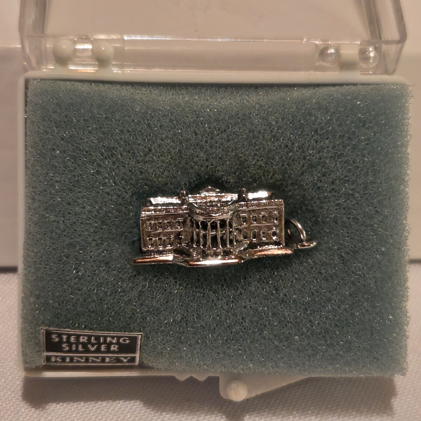 Vintage 1960s Kinney Sterling Silver 3D White House Building Charm Pendant