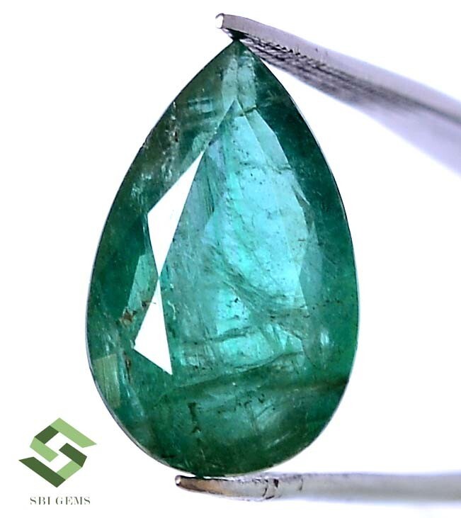 15.50×9.50 mm Certified Natural Emerald Pear Cut 5.37 CTS Untreated Loose Gems