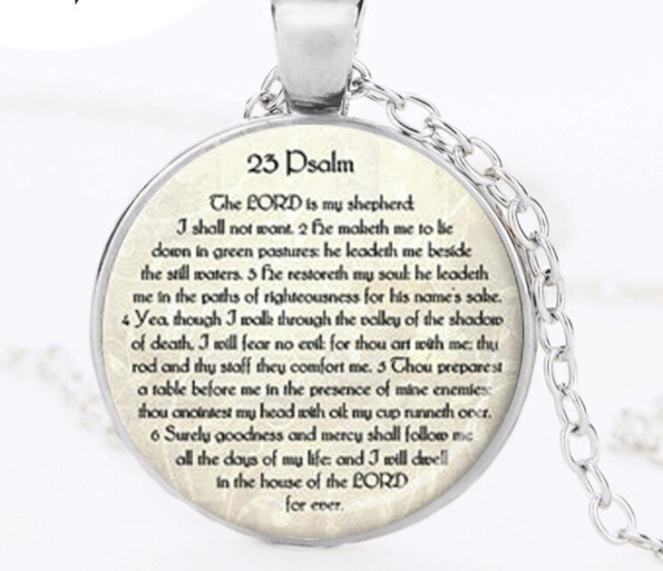 Ladies Pendant Necklace Inspiration Jewelry Psalm 23 – Includes 20″ Chain