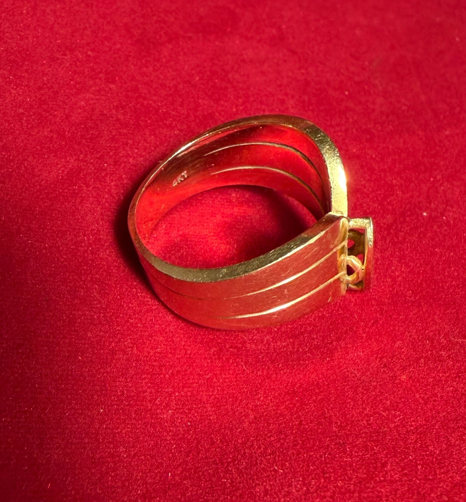 14K Gold 8.8 Grams Woman’s Ring W/Raised Mounting for Center Stone Custom Made