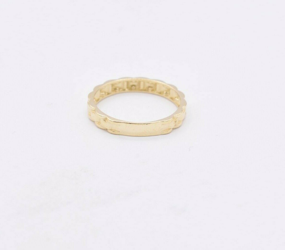 Men’s 3.7mm Railroad Rlx Band Ring Real 10K Yellow Gold Size 10.5
