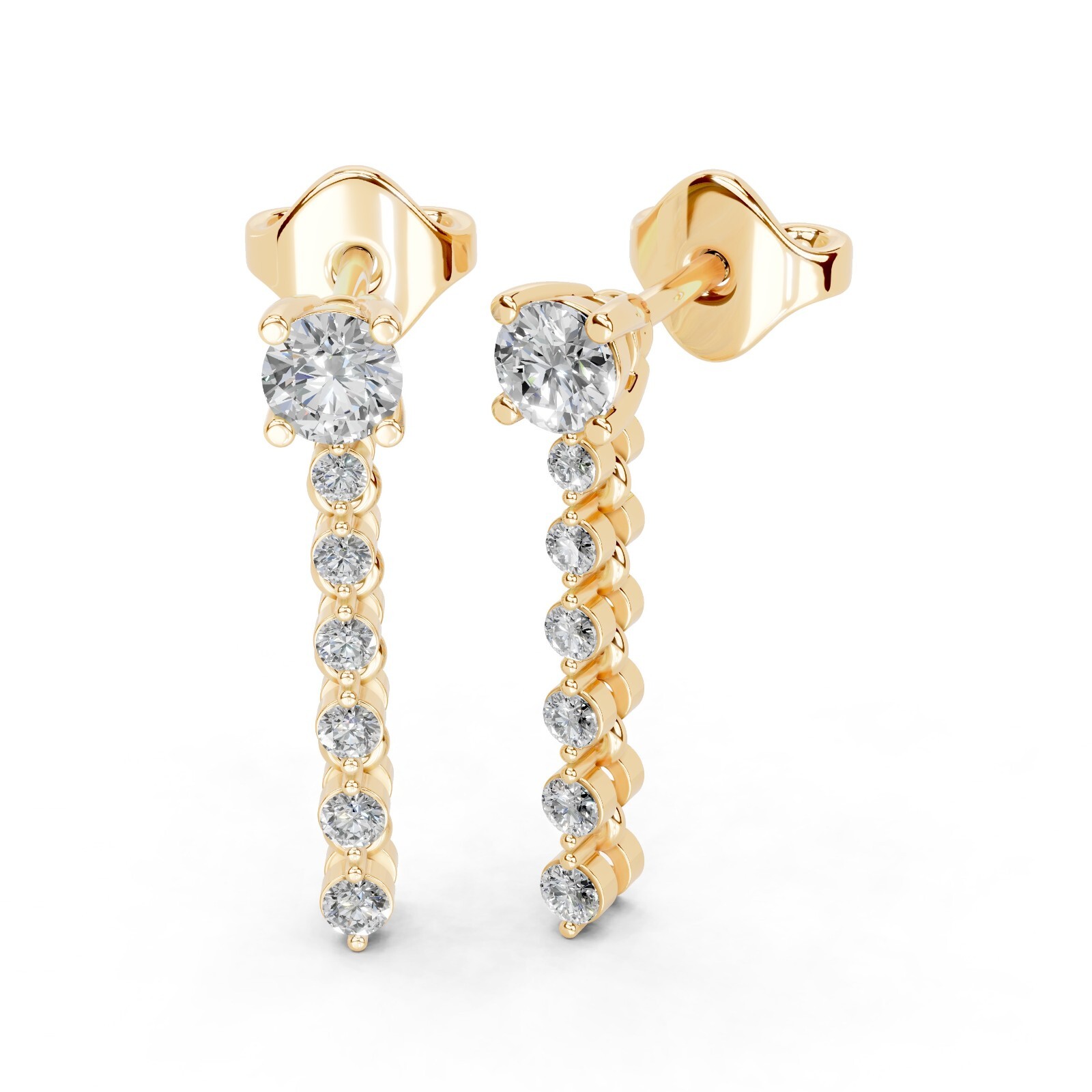 0.70 CTTW Round Lab Grown Diamond Drop Earrings In 14K Gold (F-G, VS1-VS2)