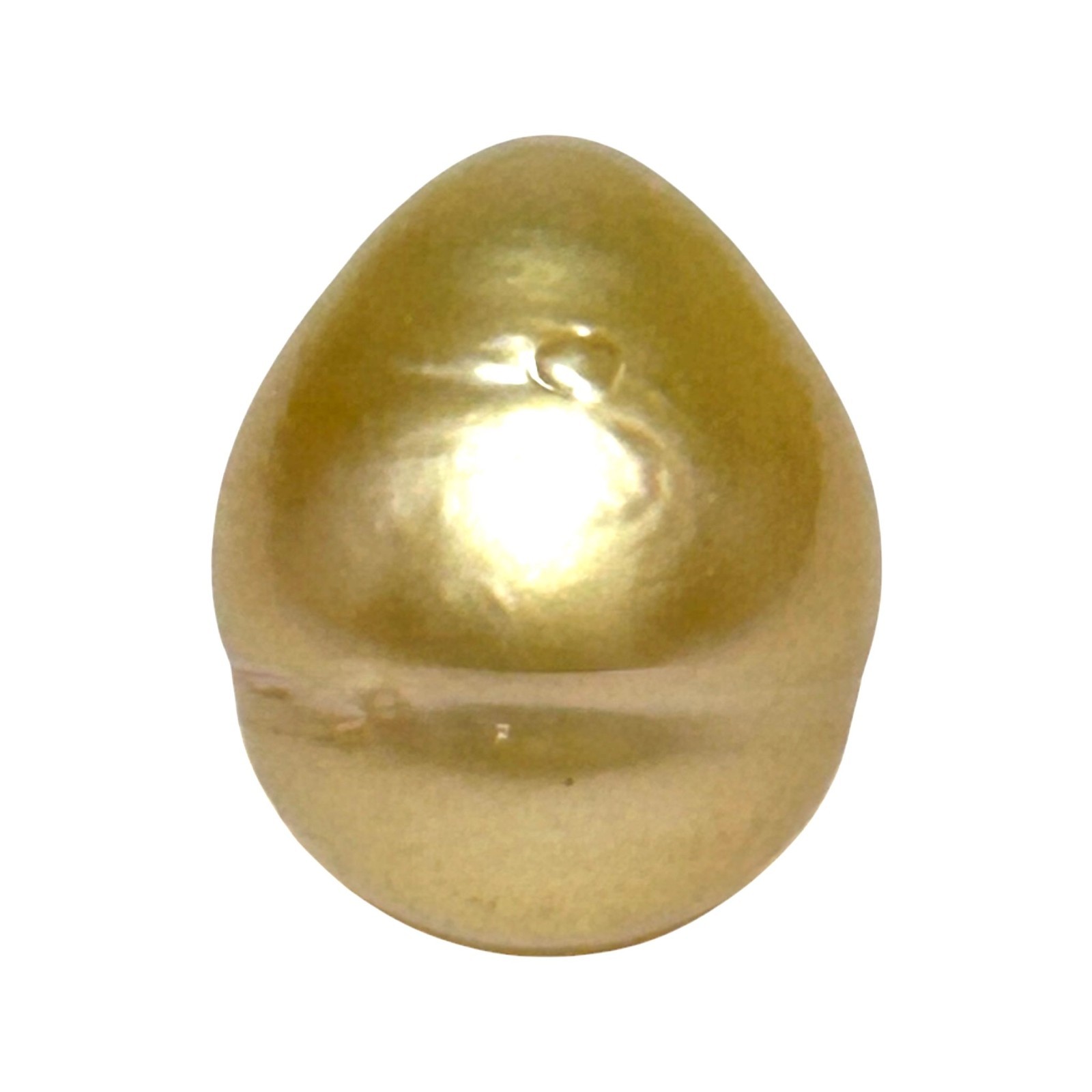 Oval 13.7 x 16.6mm 21.2 Carats Philippines South Sea Pearl Rich Gold Huge Loose