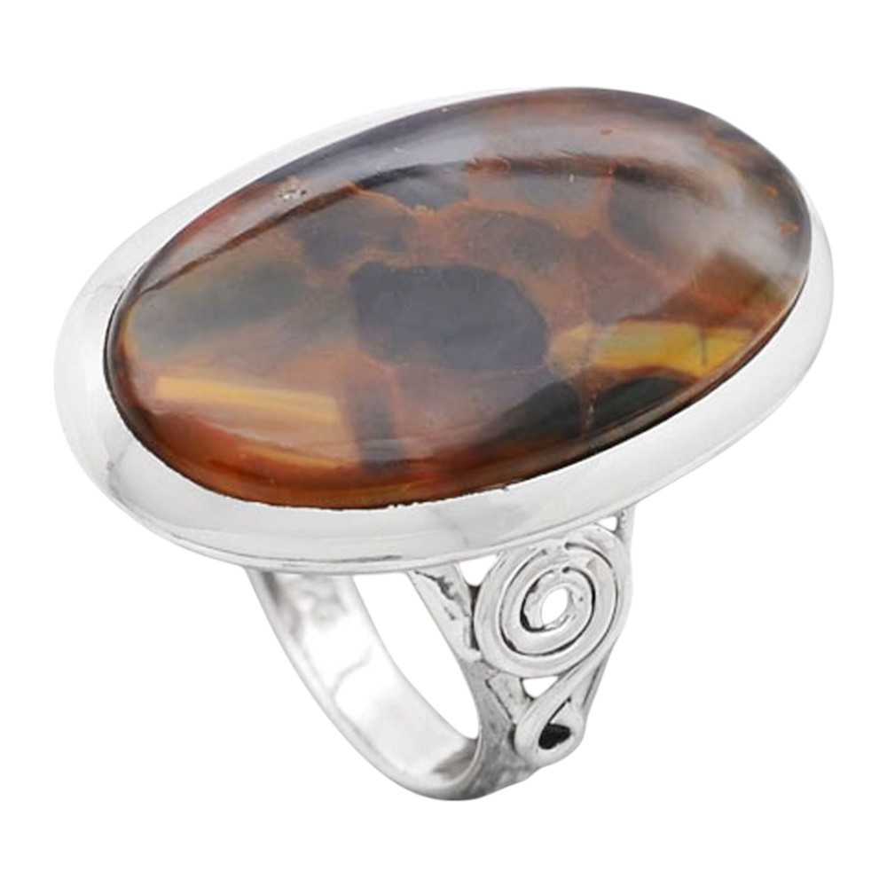Natural Pietersite – Namibia 925 Sterling Silver Ring s.8 Jewelry R-1062