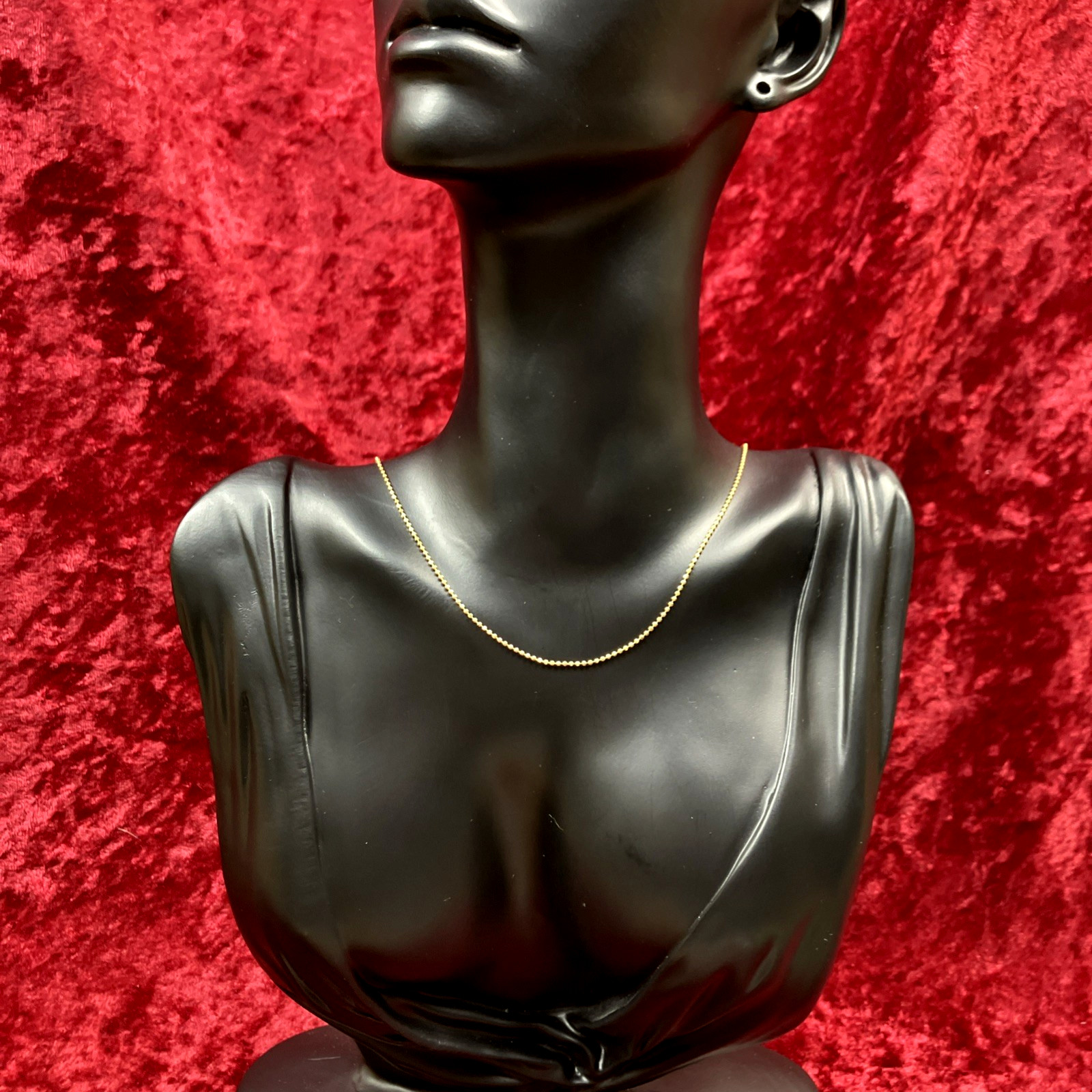 Essentials Bead Chain Necklace 18k Gold Over Brass 18in NWT RP $25