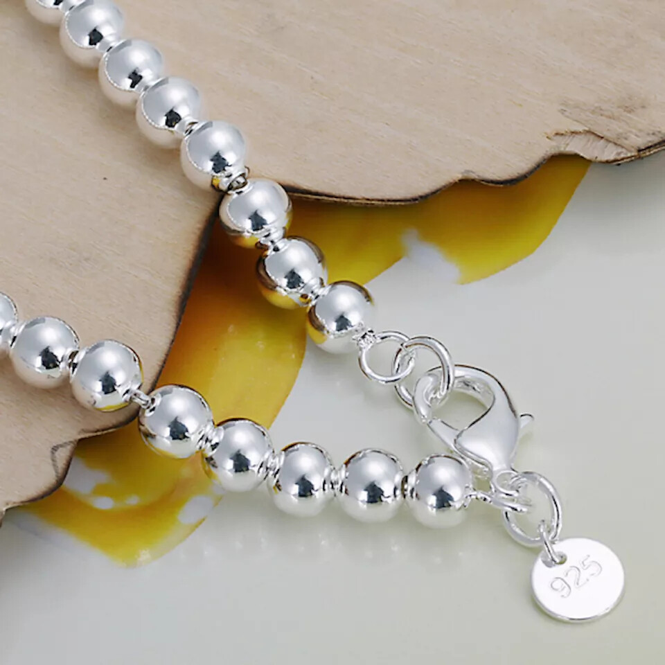 2× Silver Love Cuff Bead Ball Open Bangle Womens Jewelr Charm Bracelet Gift USA