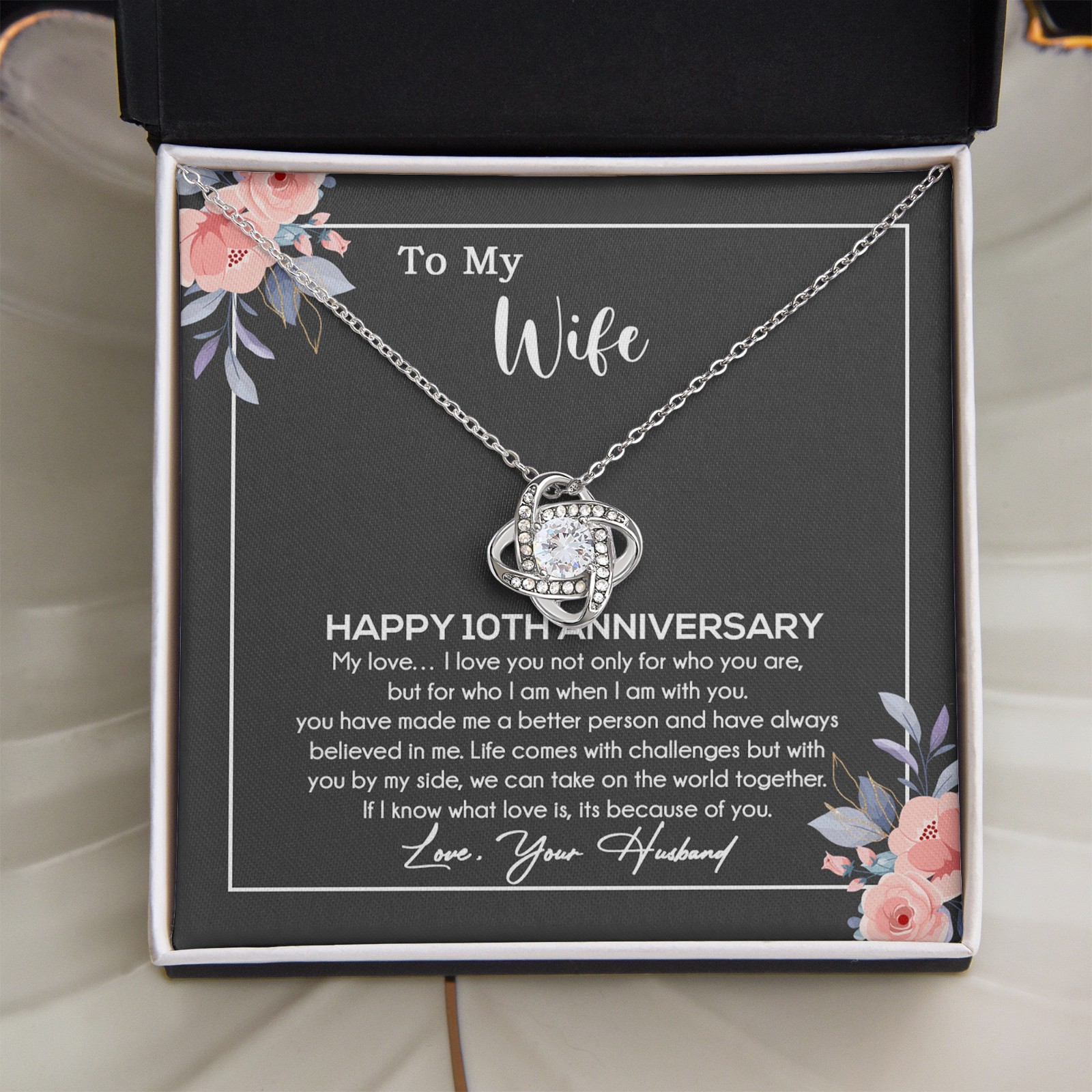 10th Anniversary Gift For Wife Necklace, 10 Year Anniversary, 10th Wedding Gift