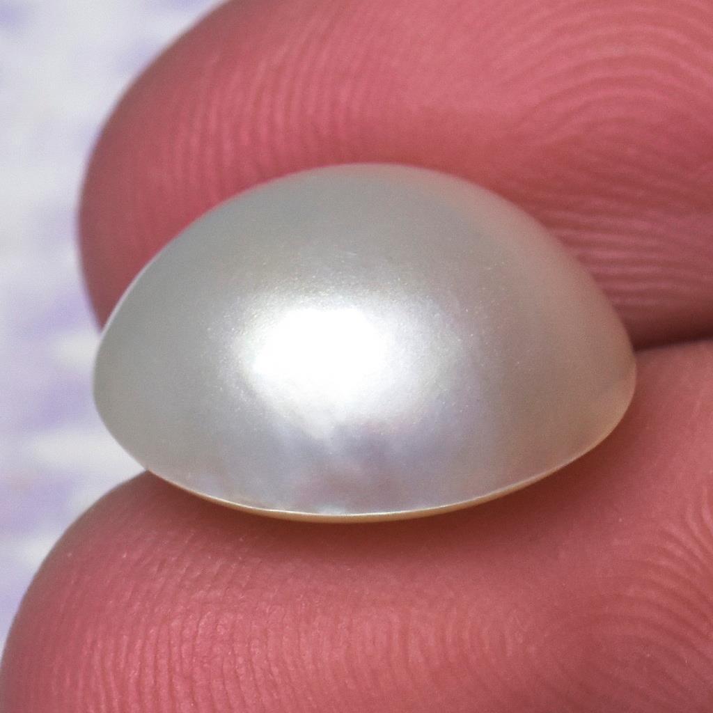 15.56 mm Cream White Mabe Pearl Round Cultured in Sumbawa Indonesia 1.48 g