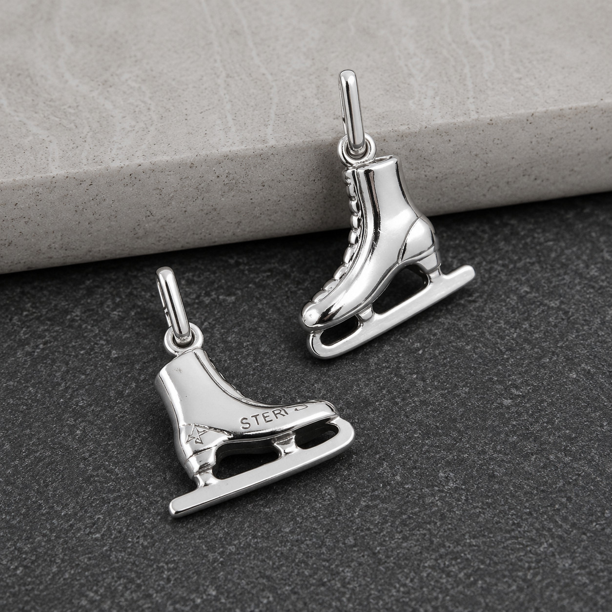 925 Sterling Silver Ice Skates Necklace – Figure Skating Charm – Ice Skater Gift