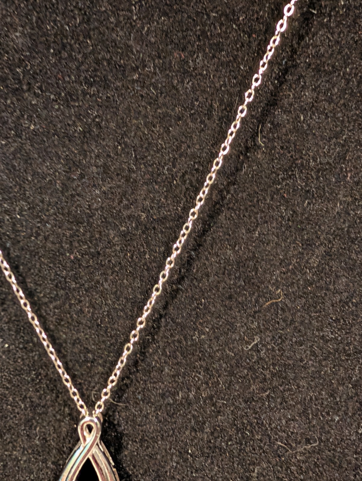 Designer Hou Sterling Silver Floating Diamond Infinity Pendant Necklace 925
