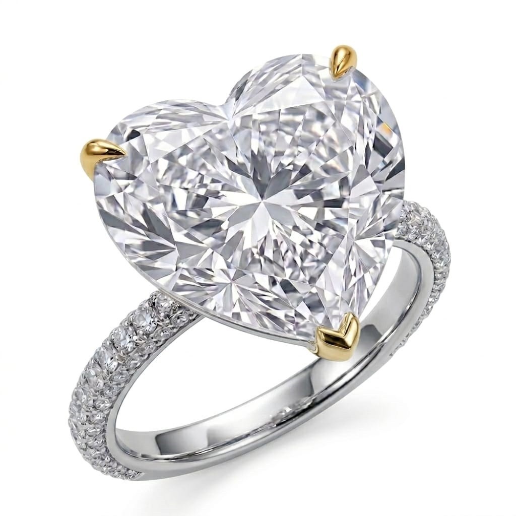 8.00 Ct Certified Heart Shape White Natural Diamond Engagement Ring Great Shine