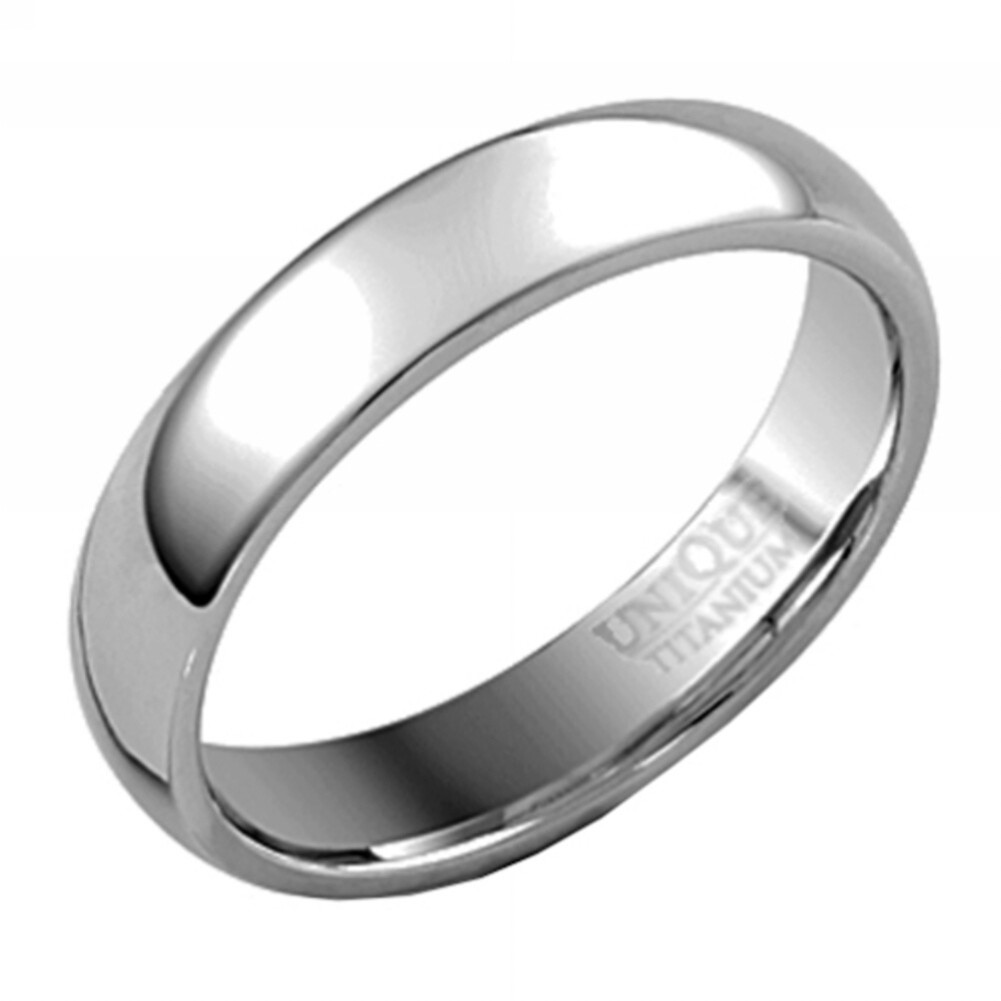 NEW 4mm Titanium Polished Court Band Ring Size Z+3 Jewellery