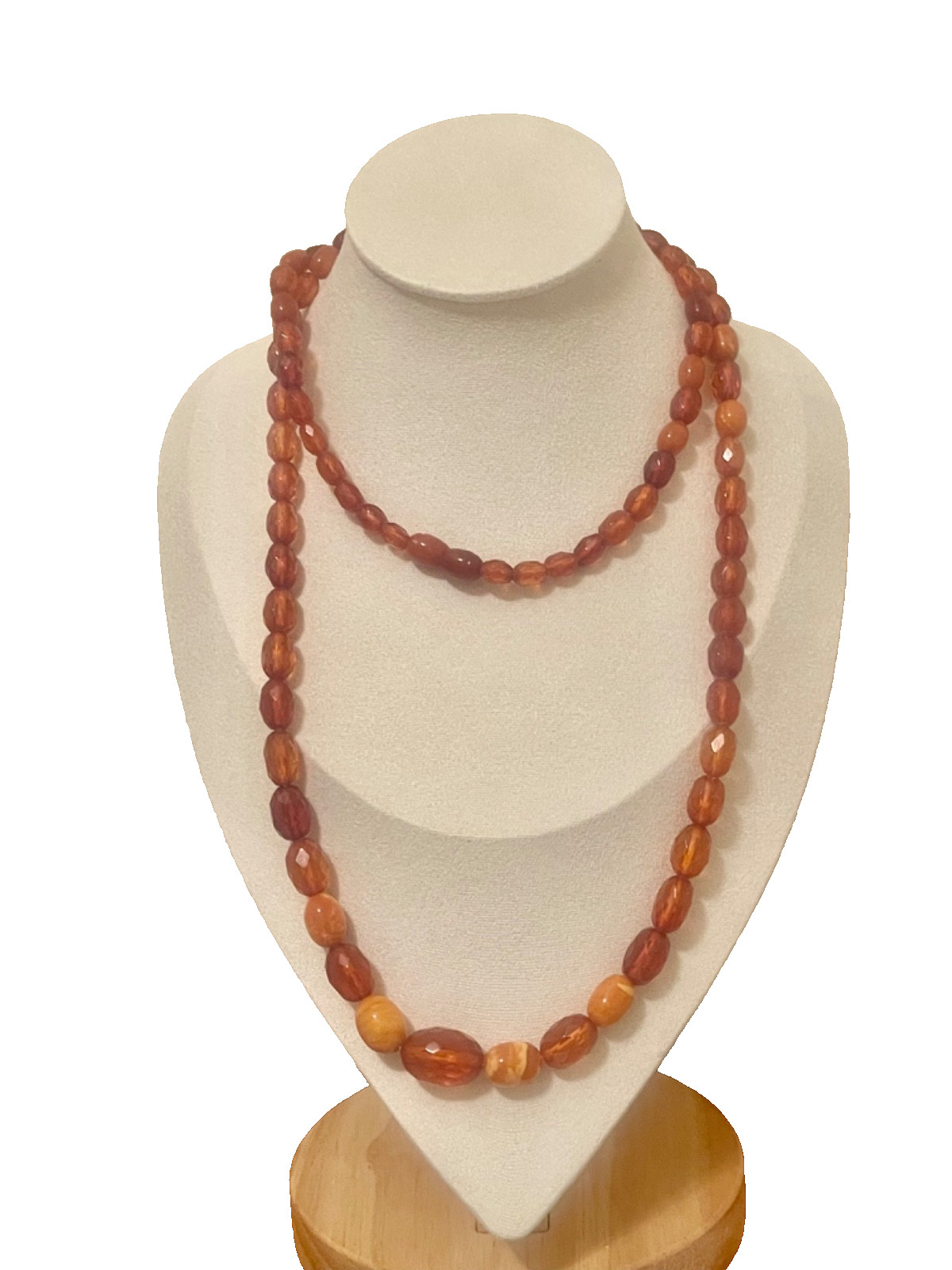 🔥Antique Vintage Genuine Amber Necklace Beads On String Butterscotch Egg Yolk36