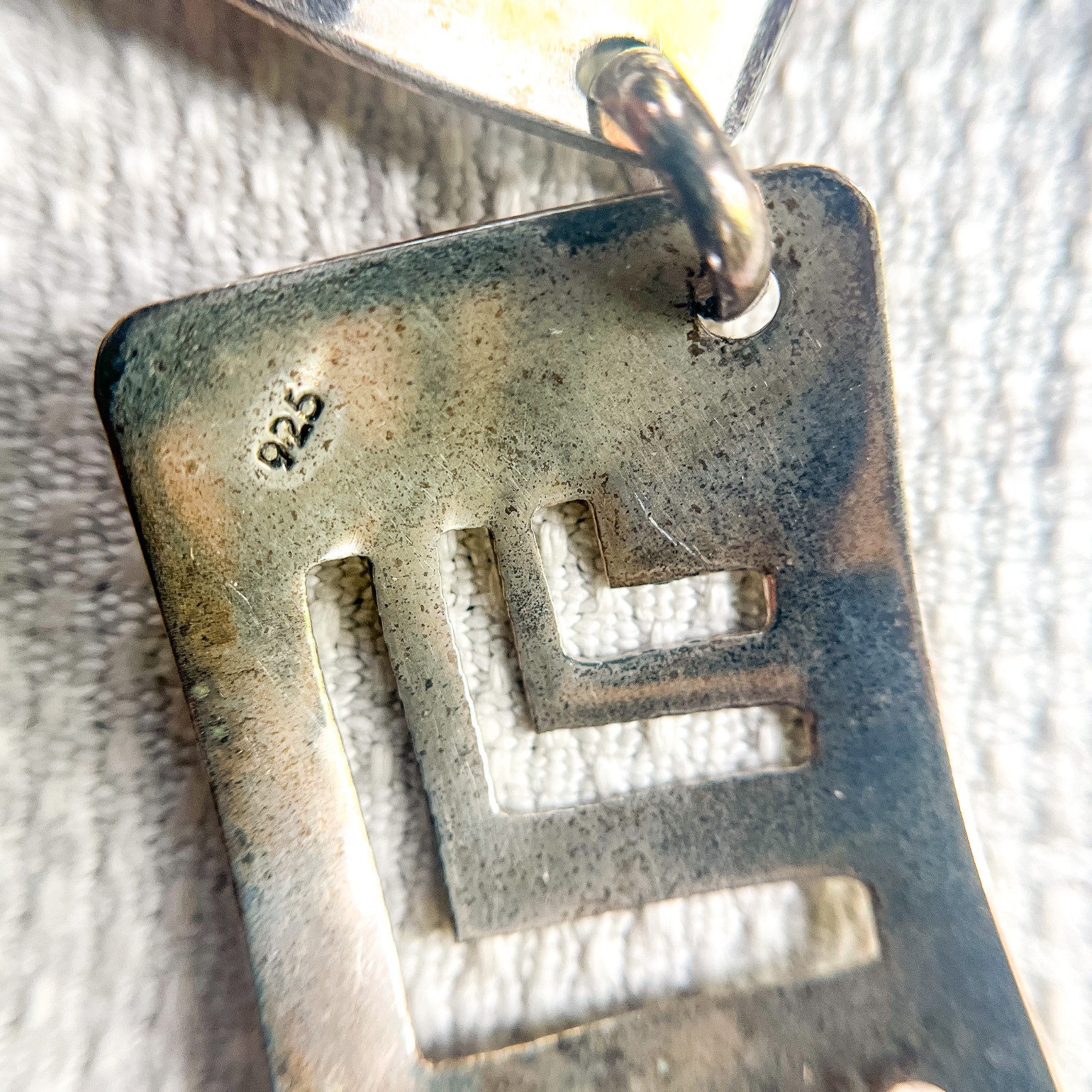 Vintage Modernist Sterling Silver Geometric Necklace Artisan Studio 22 Grams 925
