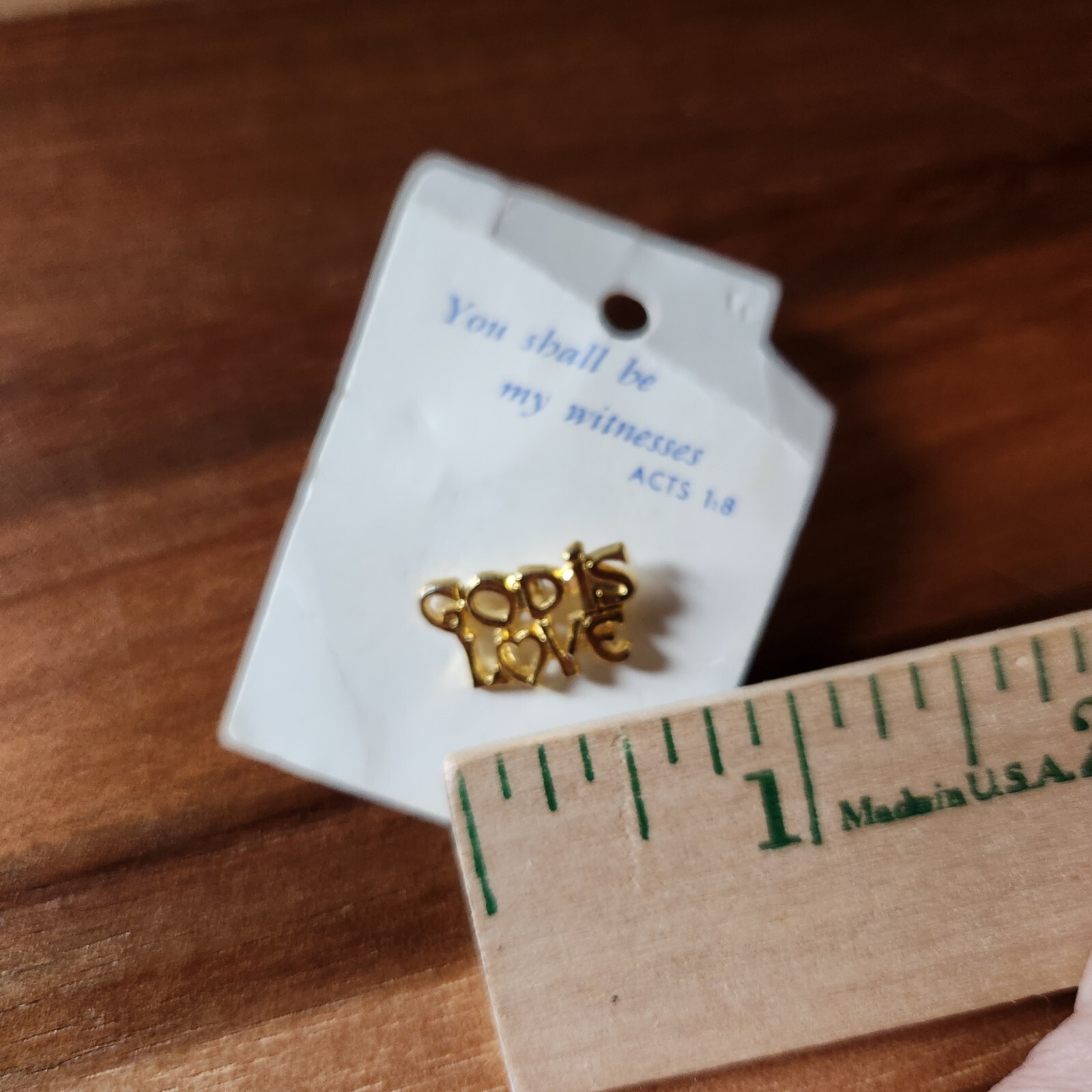 God Is Love Pin Religious Jewelry Goldtone Pinback Faith Spirituality