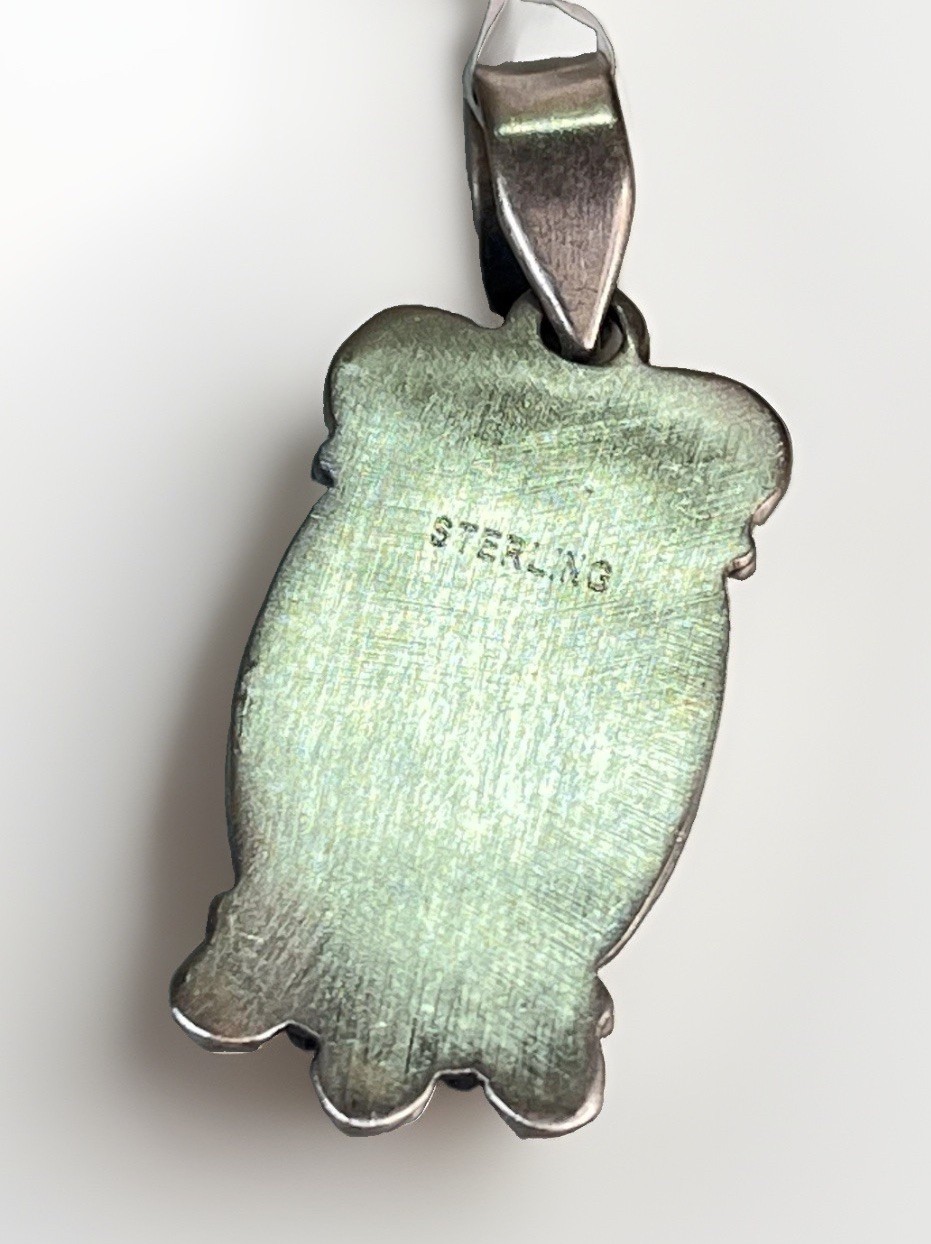 Sterling Silver Blackjack Turquoise Pendant Southwestern Native American Style