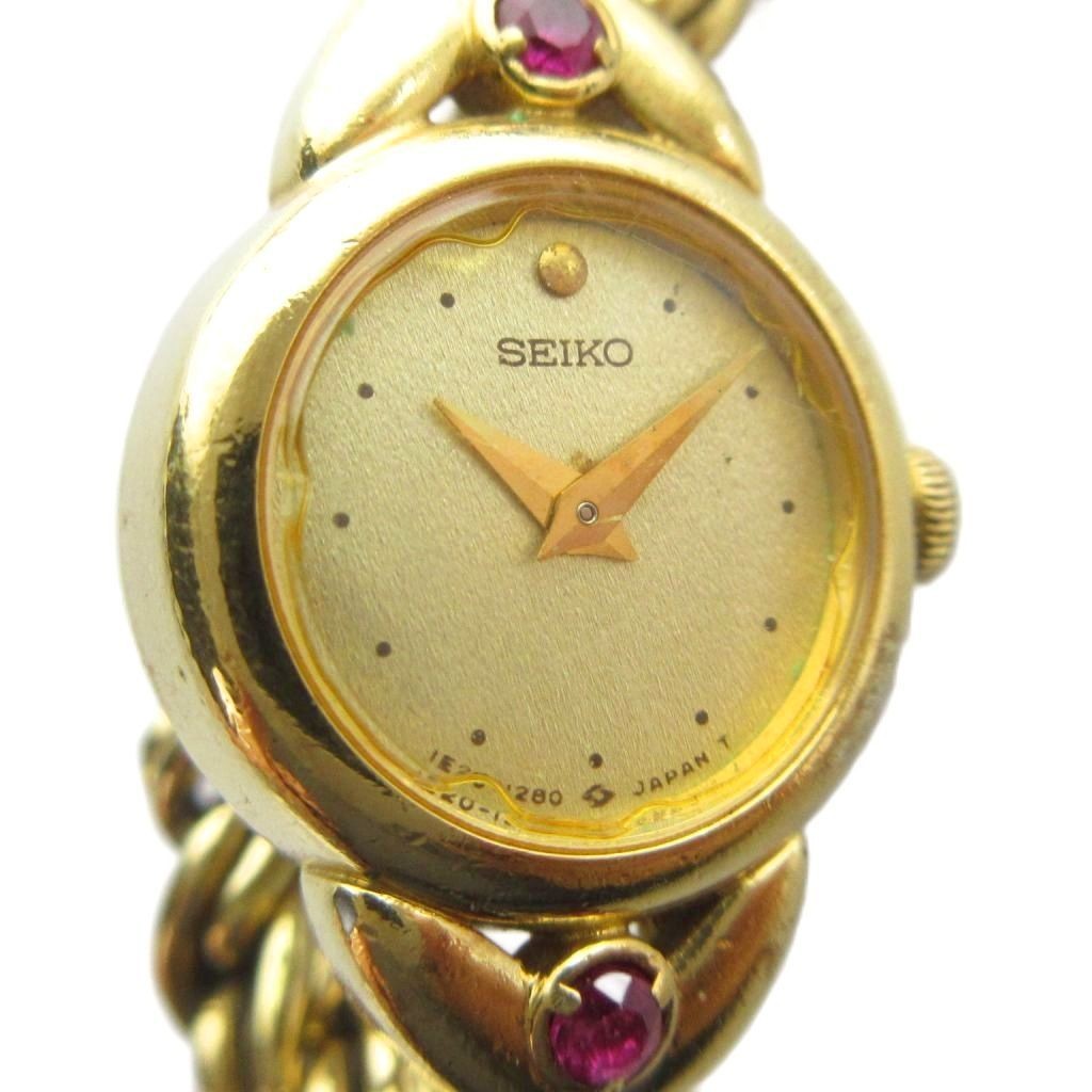SEIKO TISSE Tisse 1E20 0430 wristwatch quartz gold color GY18 MQ