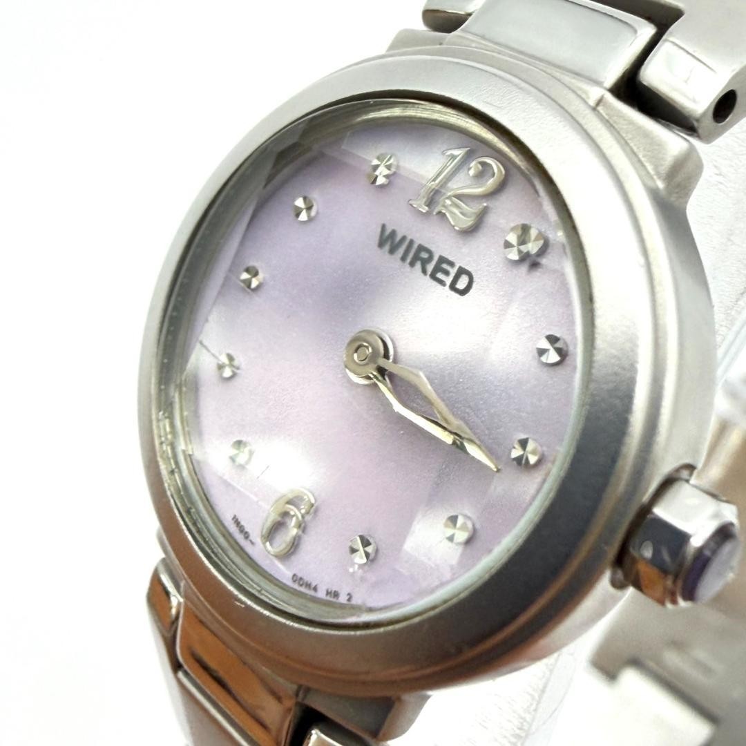Excellent condition Seiko WIRED watch, new battery, lavender dial, diamond, wome