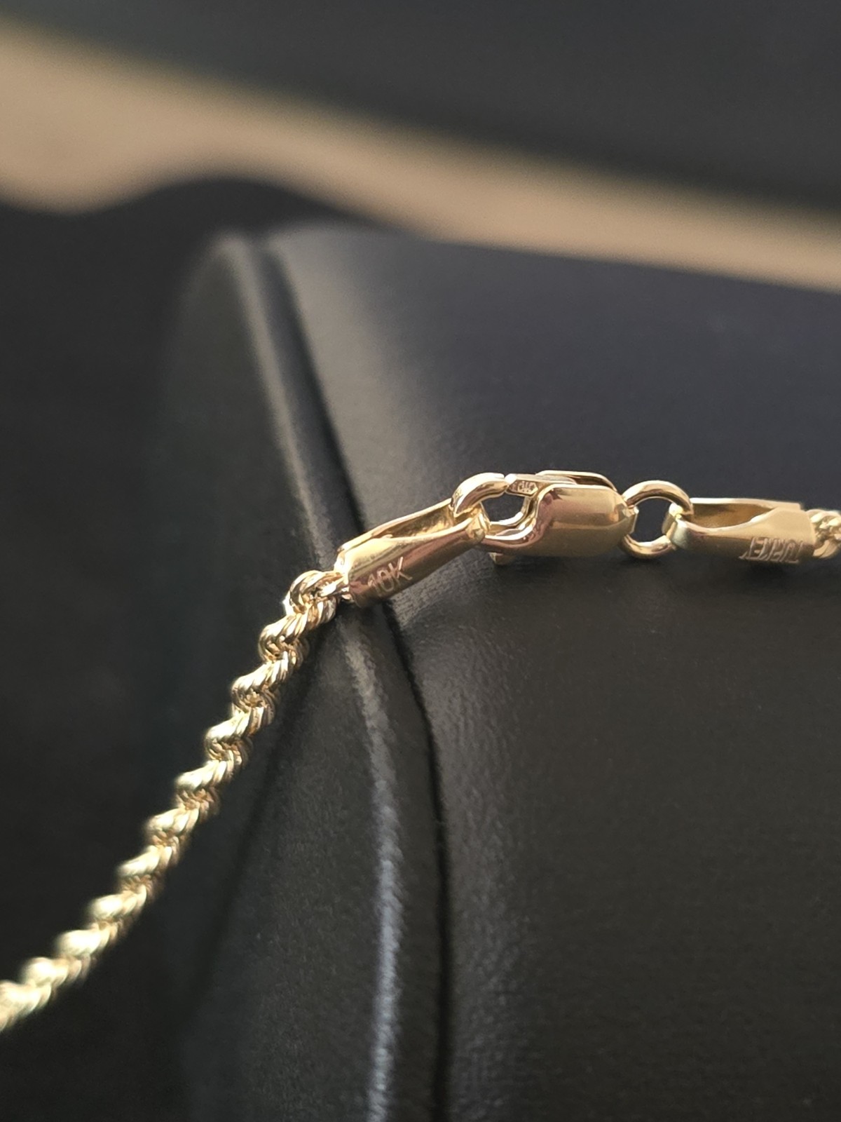 10k Yellow Gold Diamond Cut Hollow Rope Chain Necklace 2.2mm 18″
