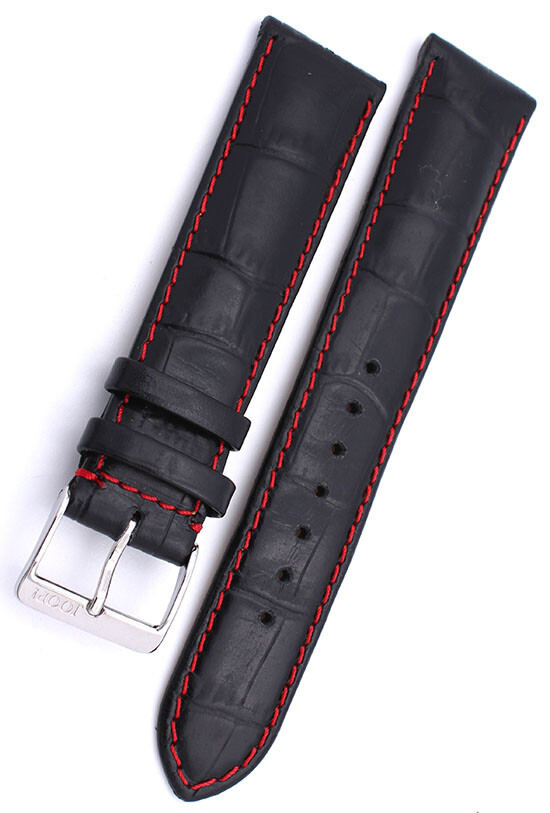 20mm Genuine Leather Croco grain Watch Strap Handmade Graf Germany 20/18mm black