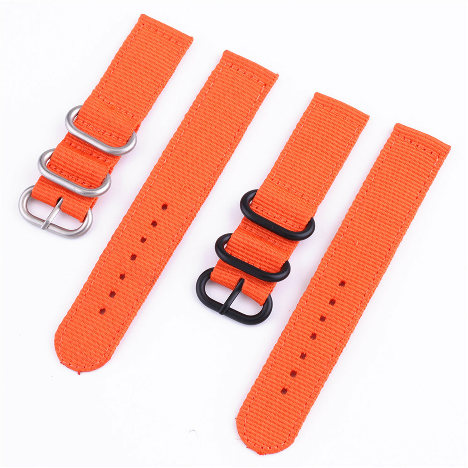 Weave Nylon Strap 22mm 18mm 20mm 24mm Wristband Watch Band w Silver Black Buckle