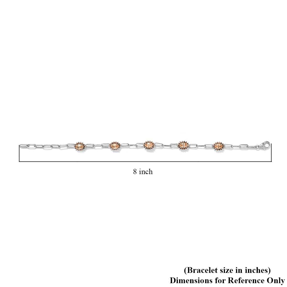 AWESOME!! 3.85ctw Ceylon Imperial Garnet & Zircon Bracelet Platinum Plated 8.0″