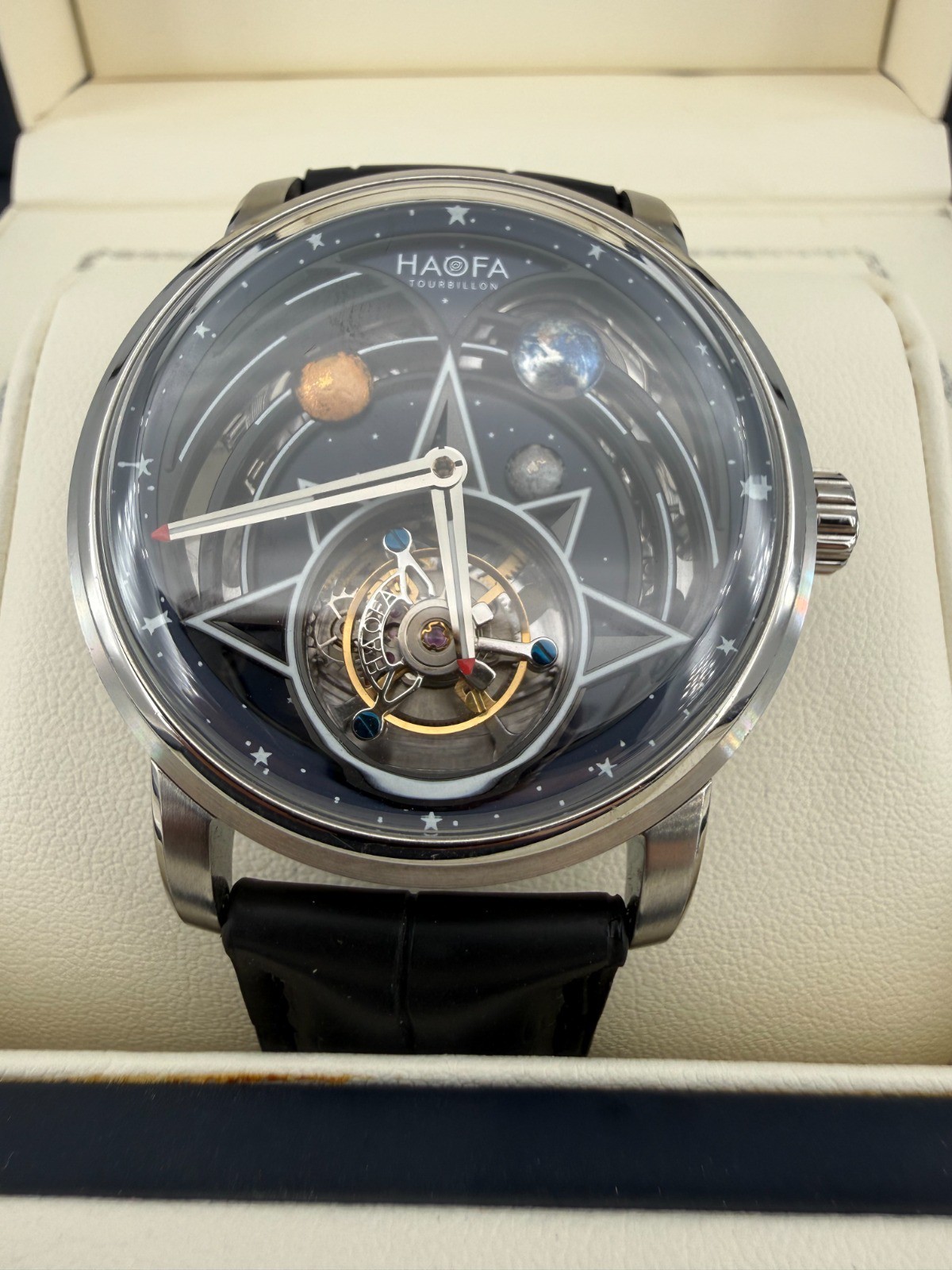 HAOFA Tourbillon 3D Galaxy Double Barrel Crystal Bezel Automatic Tou Ref. 2268