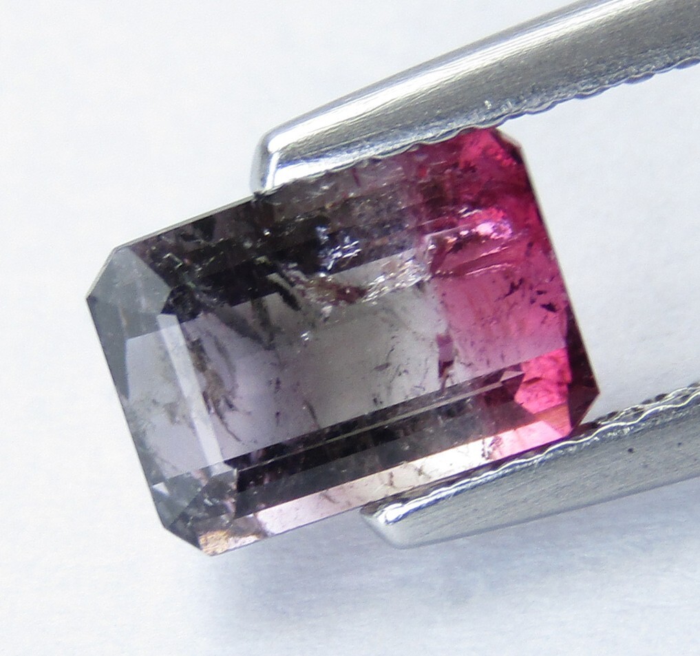 1.39Cts Amazing Natural Bi-Color Tourmaline Emerald Cut Loose Gemstone