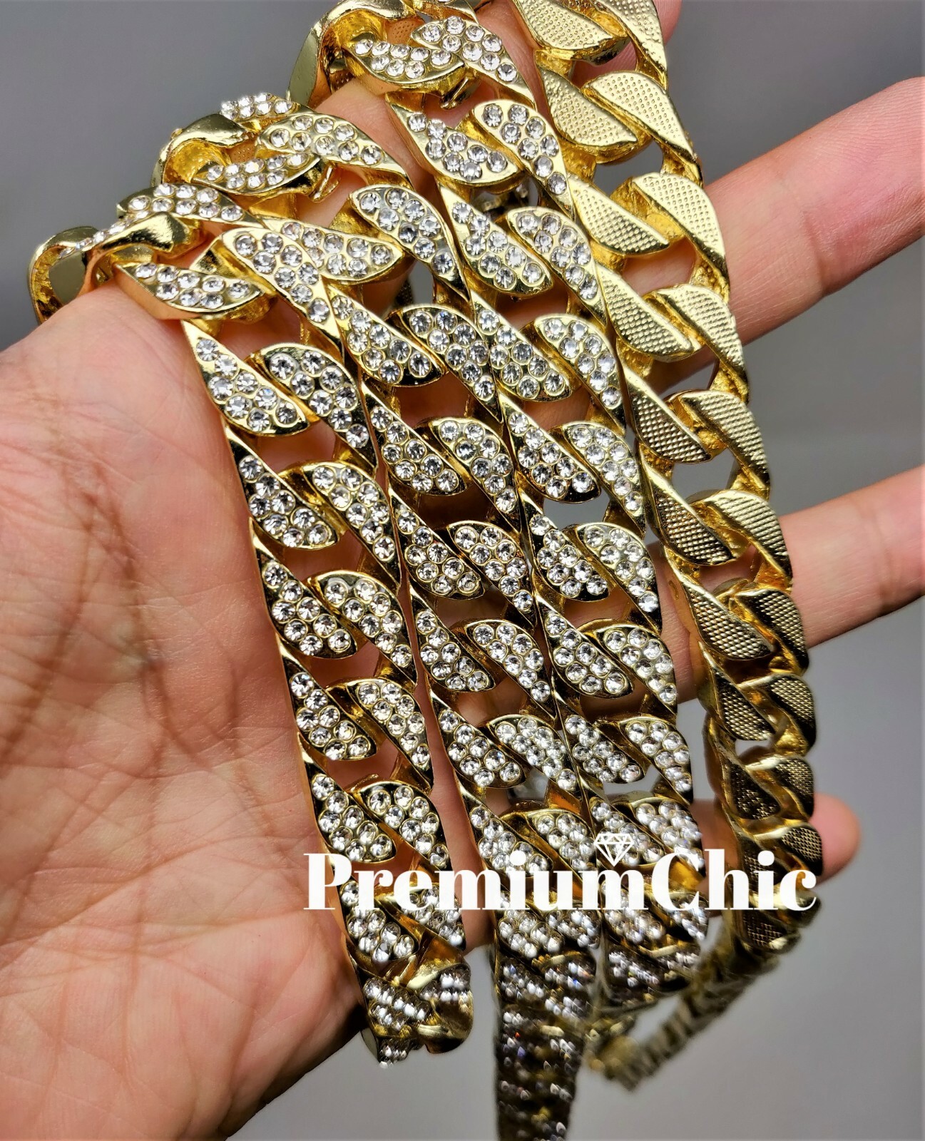ICED Miami Cuban Choker Link Gold Plated CZ Necklace Or Bracelet Hip Hop Chain