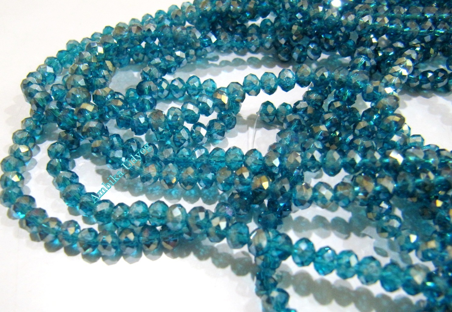 10 STRINGS- Blue Topaz Color Hydro Quartz Beads 4mm, approx 150 Beads per string