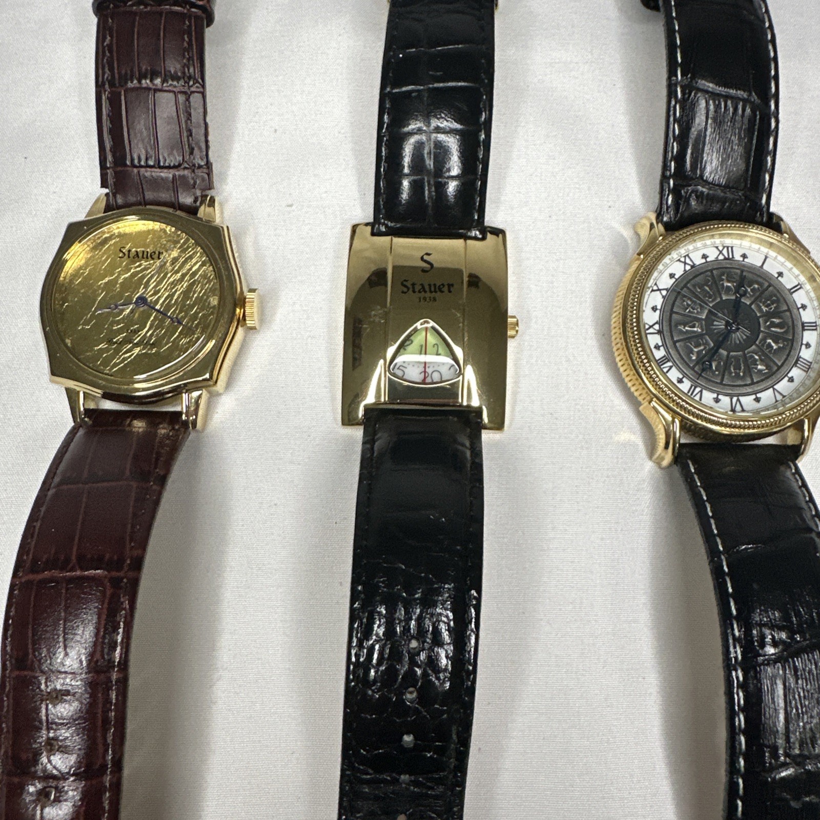 Stauer Men’s Watch Lot Of 3 See Pics, Need Batteries