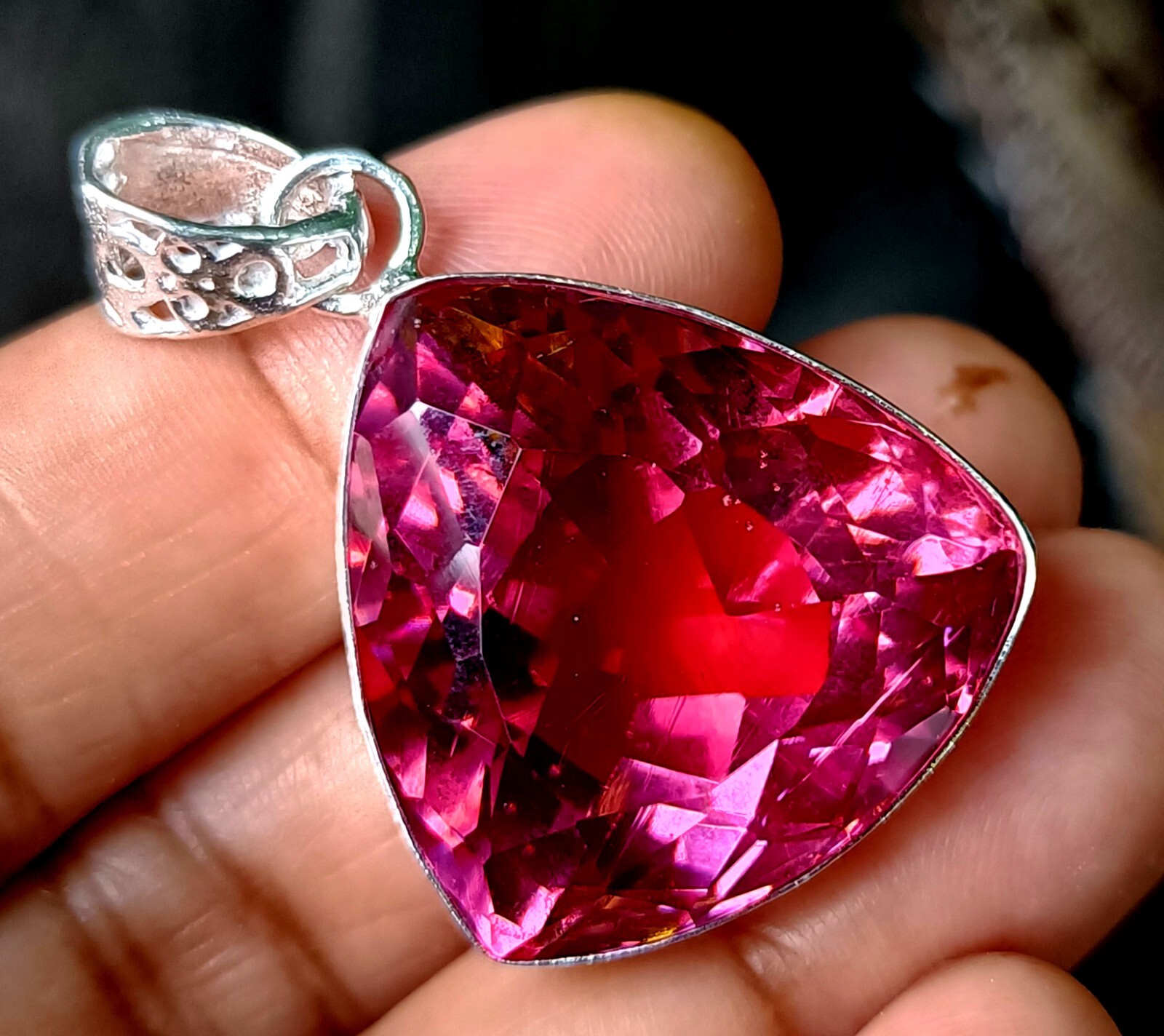74.05 Ct Natural Zultanite 7 Color Pendant 925 Silver Loose Certified Gemstone