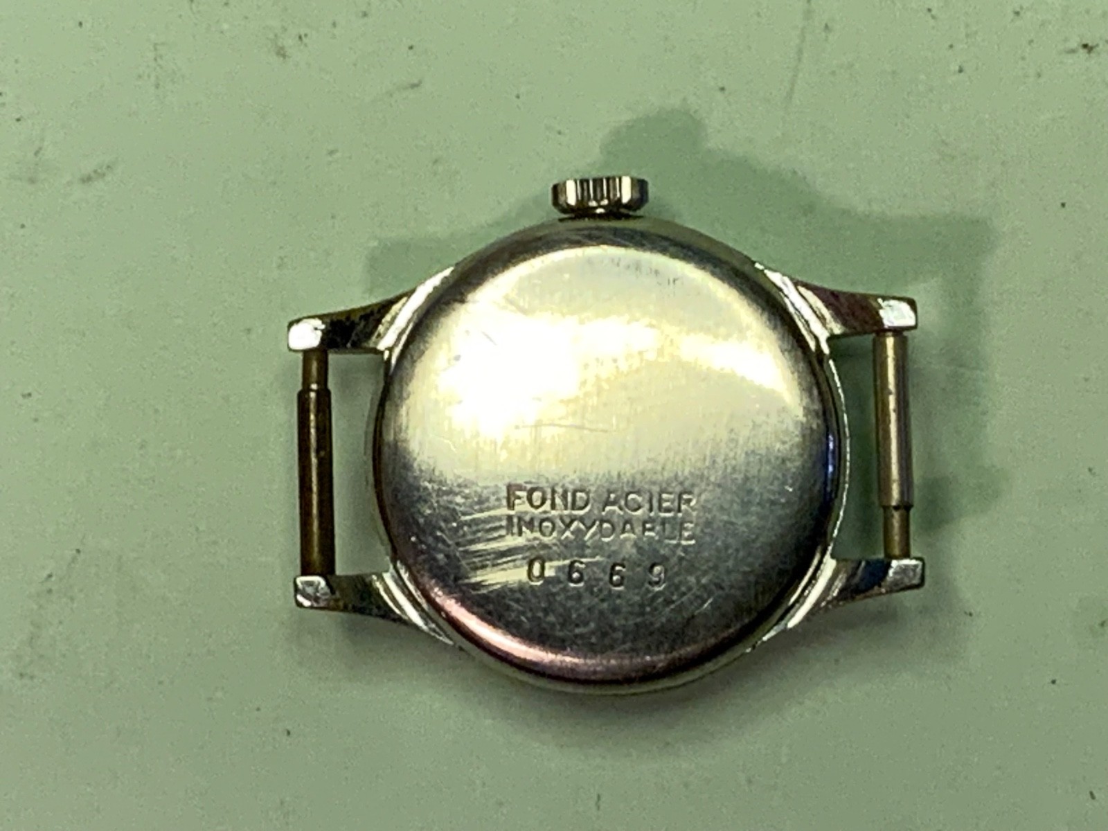 sully watch swiss made fond acier inoxydable 0669 ANCRE 15 RUBIS & baby handRARE