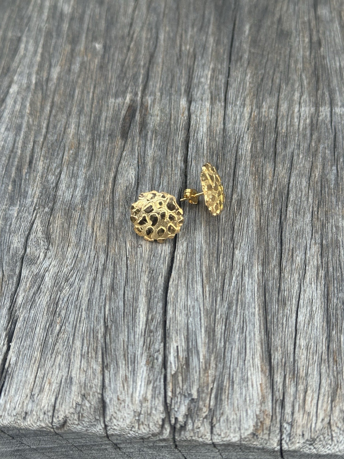 925 Silver Nugget Earrings Rose Gold Nugget Earrings Yellow Gold Nugget Earrings