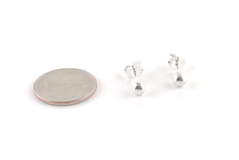 Sterling Silver 2 mm thru 12 mm Ball Stud Earrings – Pairs – Multi Packs – Free