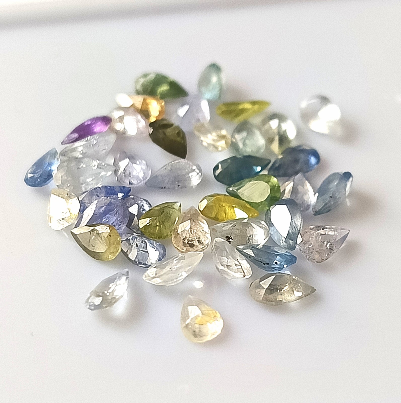 Natural Multi Color Sapphire 3X5 mm Pear Cut Faceted Unheated Gemstone 40 Pieces