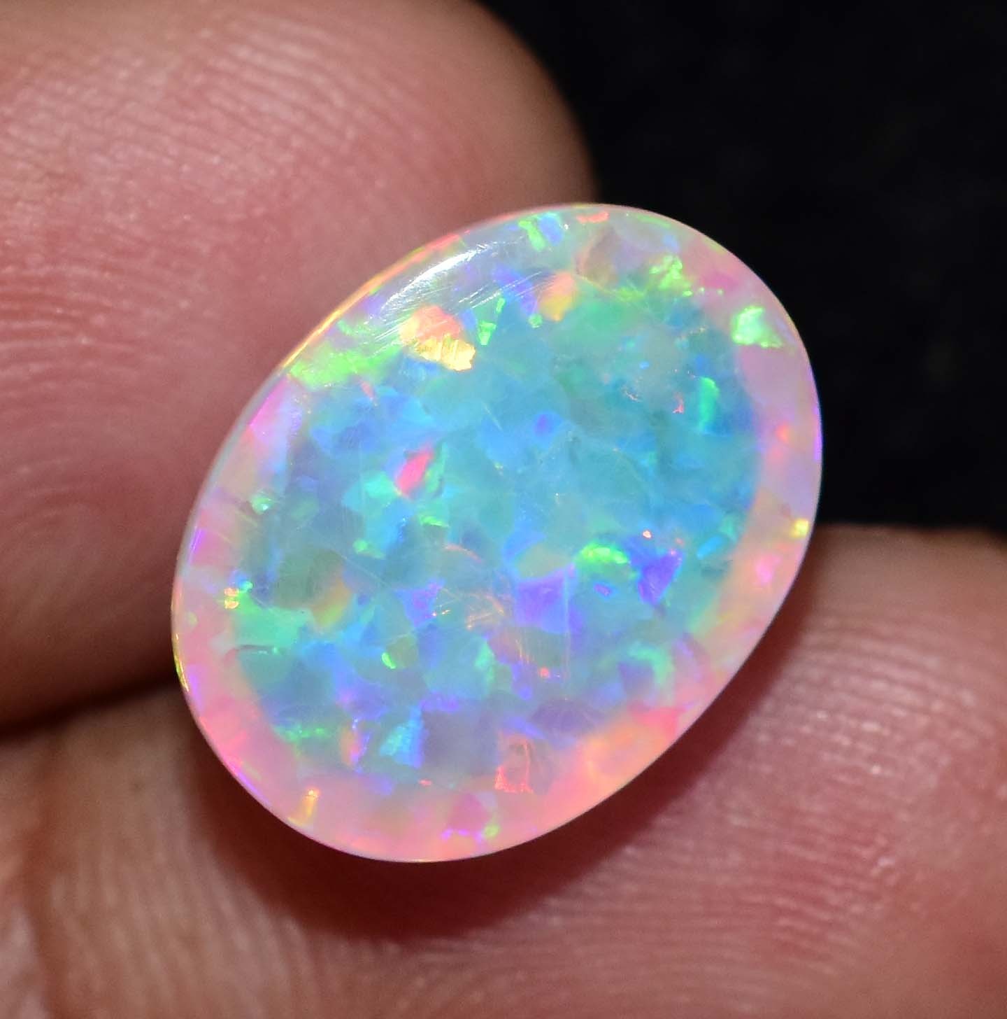 6.85 Ct Natural Ethiopian Fire Opal Certified Play of Color Untreated Gemstone